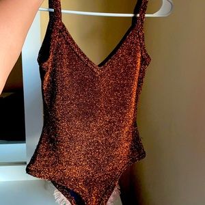 Bronze glitter bodysuit